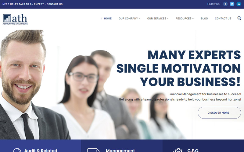 ATH - Accounting & Tax House<br>
At ATH, we are highly obsessive to deliver you a new experience to financial management. Our passion for the industry is the drug that drives us to challenge limits each day. Each day we are driven by You, what you need and how you can succeed in optimizing your business finances.
Tools and Technologies: Frontend and Backend Development build in PHP, MySQL, Jquery, HTML5, CCS3, Bootstrap, API Integration